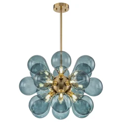 Cluster Blue Glass Bubble Chandelier