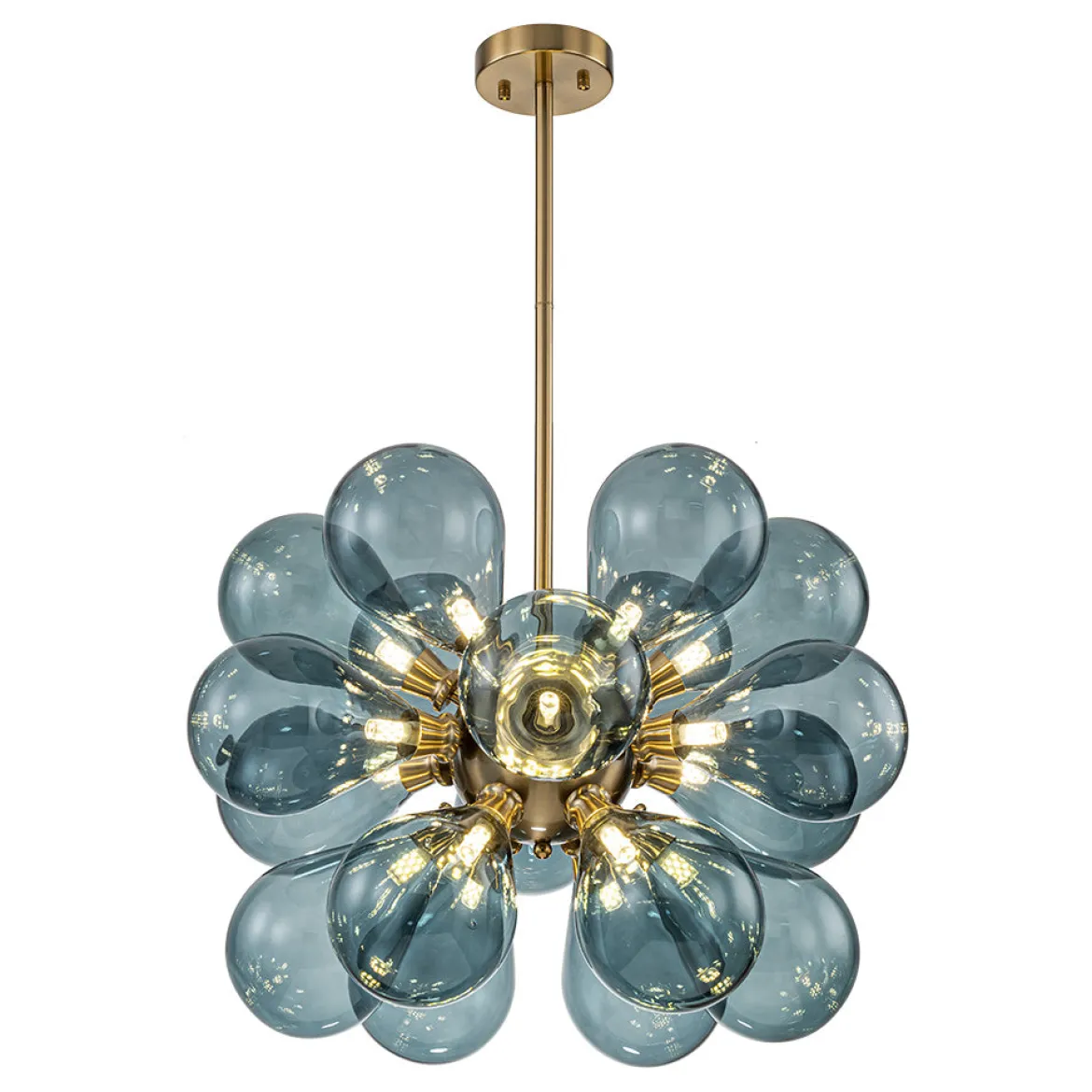 Cluster Blue Glass Bubble Chandelier