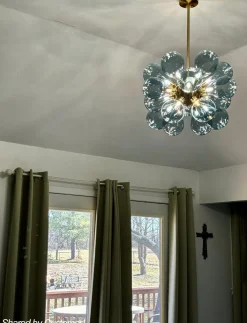 Cluster Blue Glass Bubble Chandelier