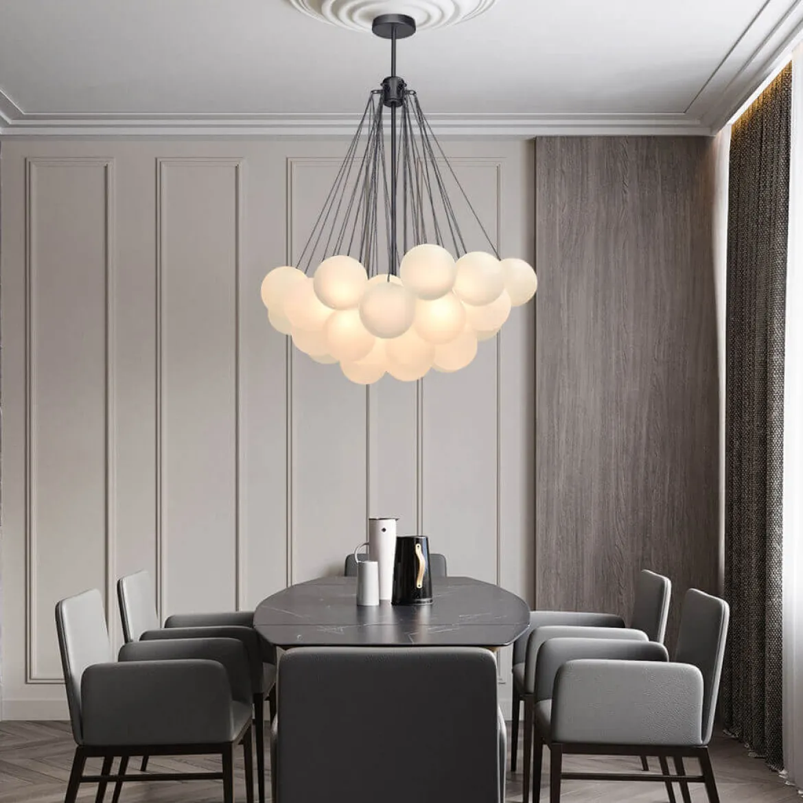 Cluster Frosted Glass Bubble Chandelier