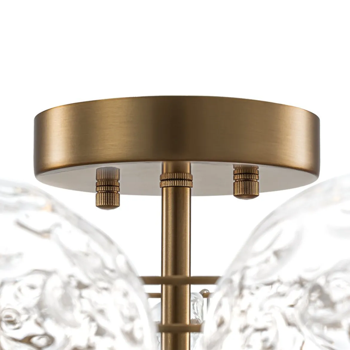 Cluster Hammered Textured Glass Bubble Semi Flush Chandelier