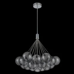 Cluster Ribbed Glass Dimmable LED Bubble Chandelier