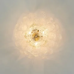 Cluster Rippled Textured Glass Bubble Semi Flush Chandelier