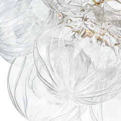 Cluster Sculpture Glass Bubble Round Semi Flush Chandelier