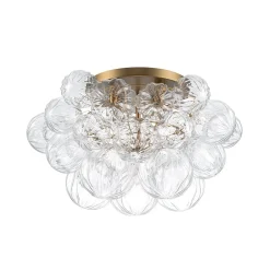 Cluster Sculpture Glass Bubble Round Semi Flush Chandelier