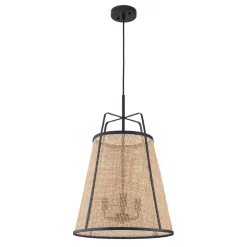 Coastal Woven Rattan Conical Lantern Pendant Light