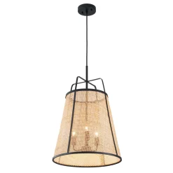 Coastal Woven Rattan Conical Lantern Pendant Light