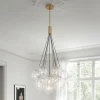 Contemporary Cluster Seeded Glass Globe Bubble Chandelier