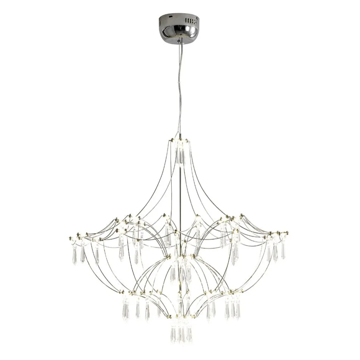 Contemporary Glam Starry Geometric LED Crystal Chandelier