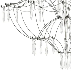 Contemporary Glam Starry Geometric LED Crystal Chandelier