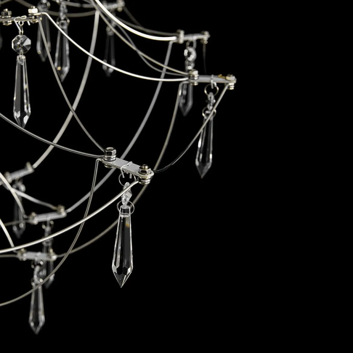 Contemporary Glam Starry Geometric LED Crystal Chandelier