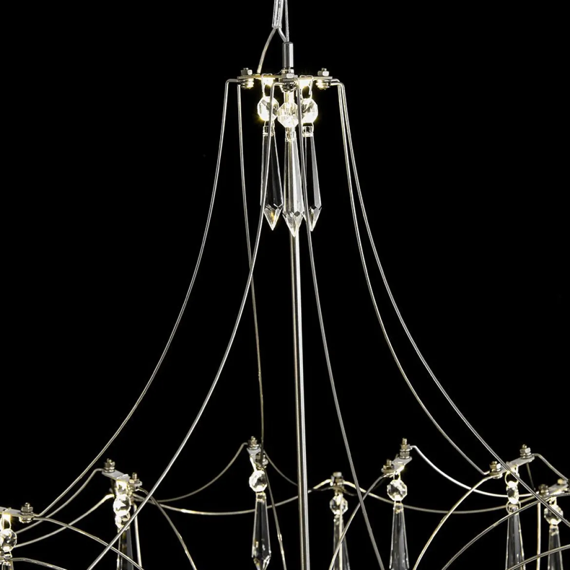 Contemporary Glam Starry Geometric LED Crystal Chandelier