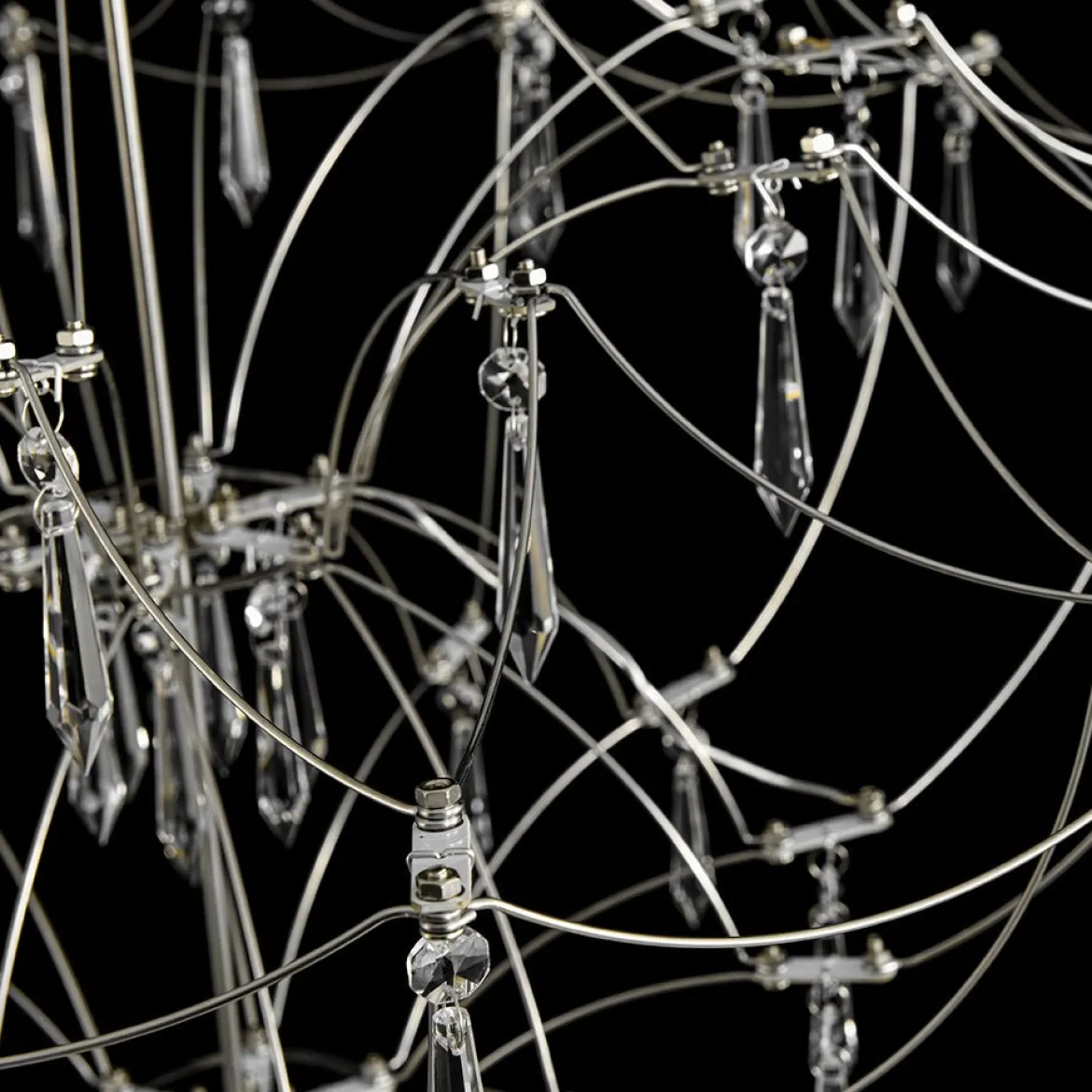 Contemporary Glam Starry Geometric LED Crystal Chandelier