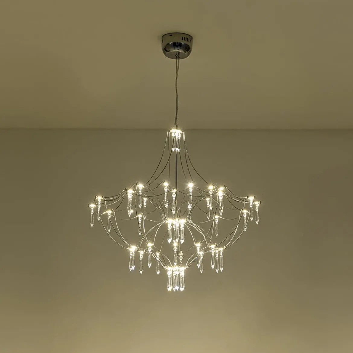 Contemporary Glam Starry Geometric LED Crystal Chandelier