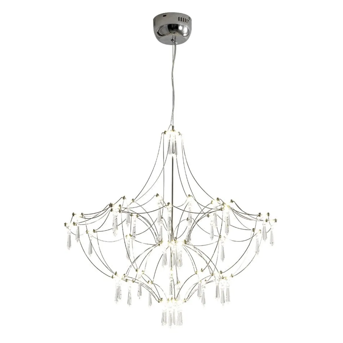 Contemporary Glam Starry Geometric LED Crystal Chandelier