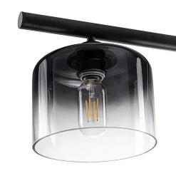 Contemporary 3-Light Gradual Smoked Glass Island Chandelier