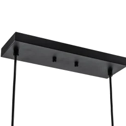 Contemporary 3-Light Gradual Smoked Glass Island Chandelier