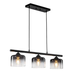 Contemporary 3-Light Gradual Smoked Glass Island Chandelier