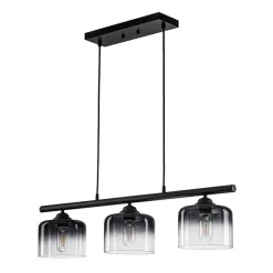 Contemporary 3-Light Gradual Smoked Glass Island Chandelier