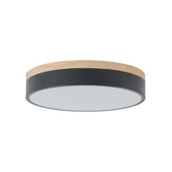 Contemporary Wood Round Dimmable LED Ceiling Light