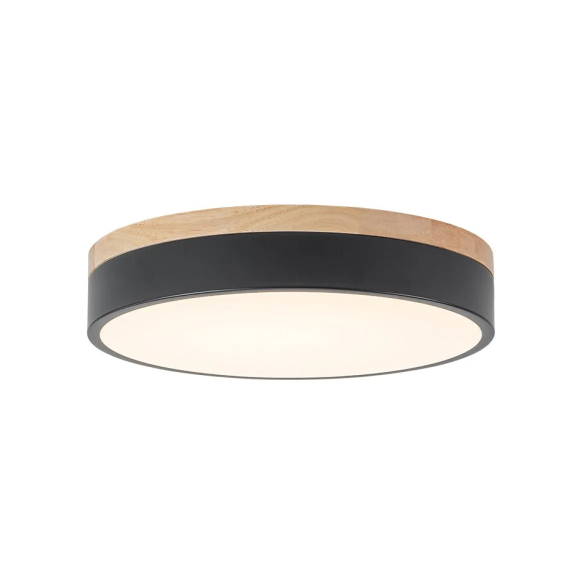 Contemporary Wood Round Dimmable LED Ceiling Light