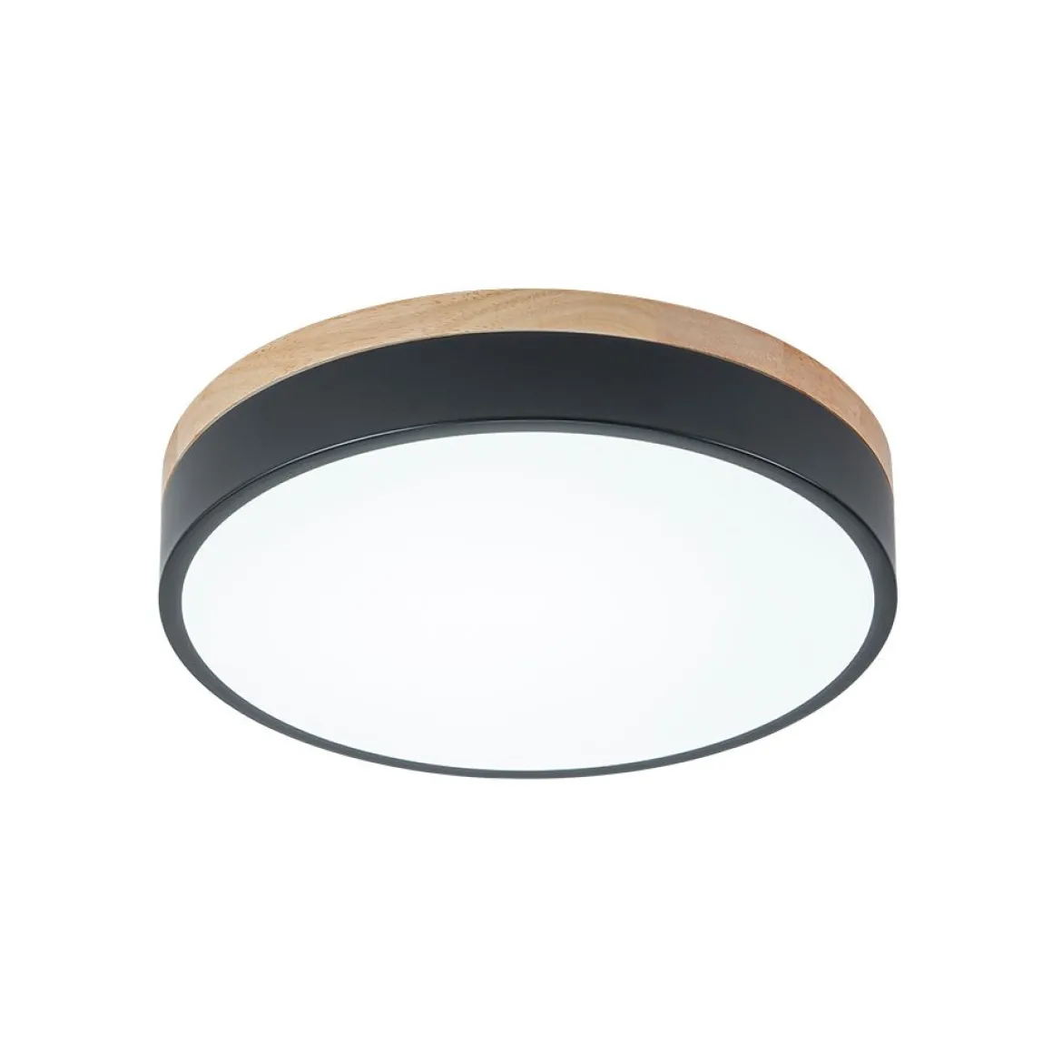 Contemporary Wood Round Dimmable LED Ceiling Light