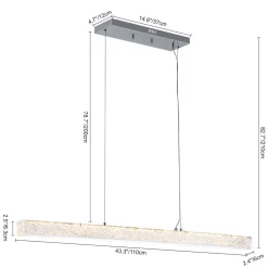 Crystal Resin Art Dimmable LED Linear Island Chandelier