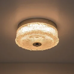 Decorative Clear Glazed Glass Round LED Ceiling Light