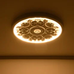 Decorative French White Medallion LED Flush Mount Light