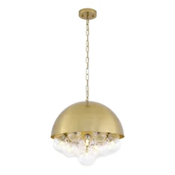 Designer Cluster Glass Globe Metal Dome Pendant Light