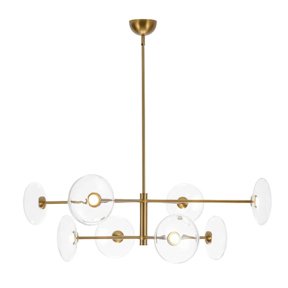 Designer Dimmable LED 8-light Glass Tiered Sputnik Chandelier