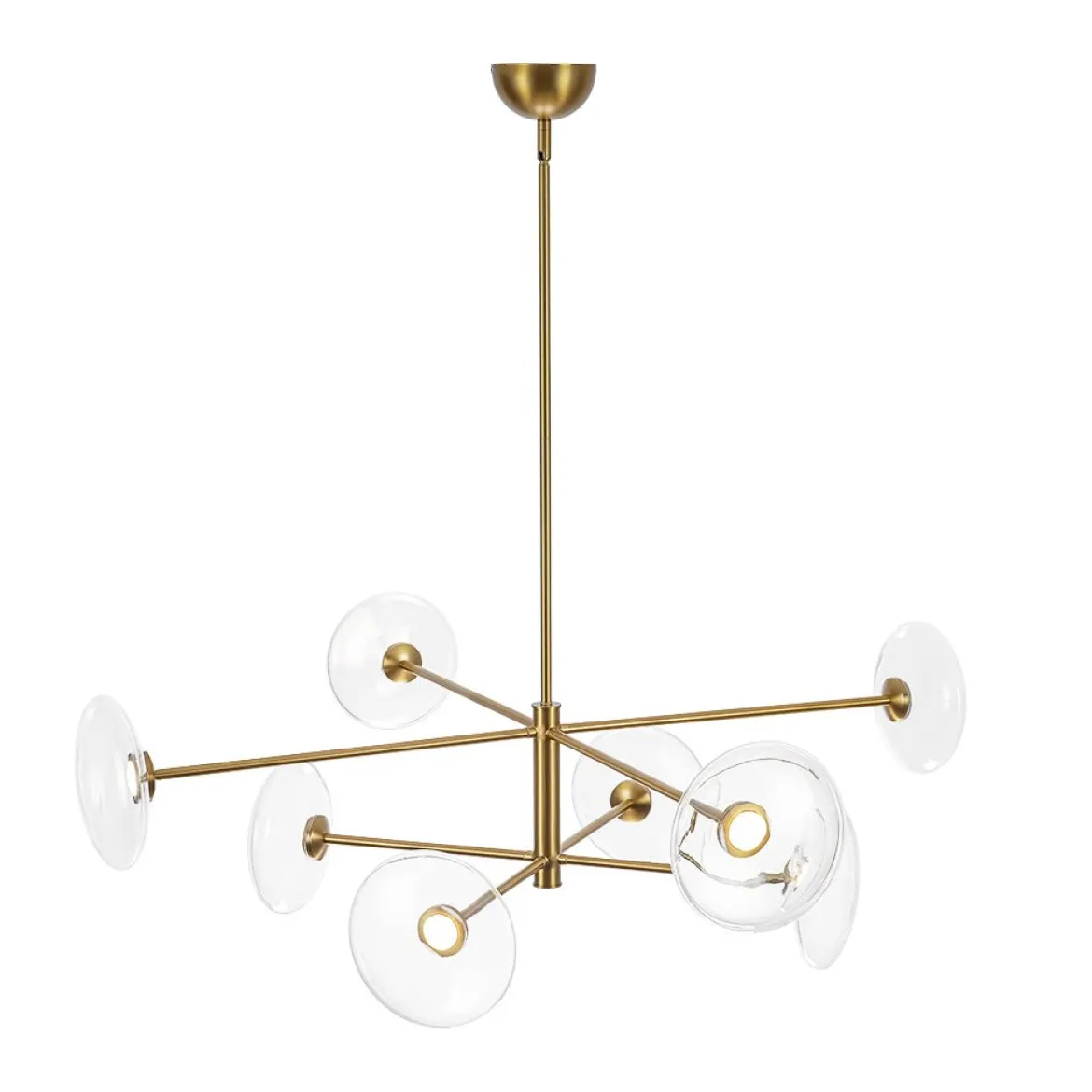 Designer Dimmable LED 8-light Glass Tiered Sputnik Chandelier