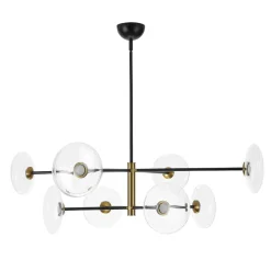 Designer Dimmable LED 8-light Glass Tiered Sputnik Chandelier