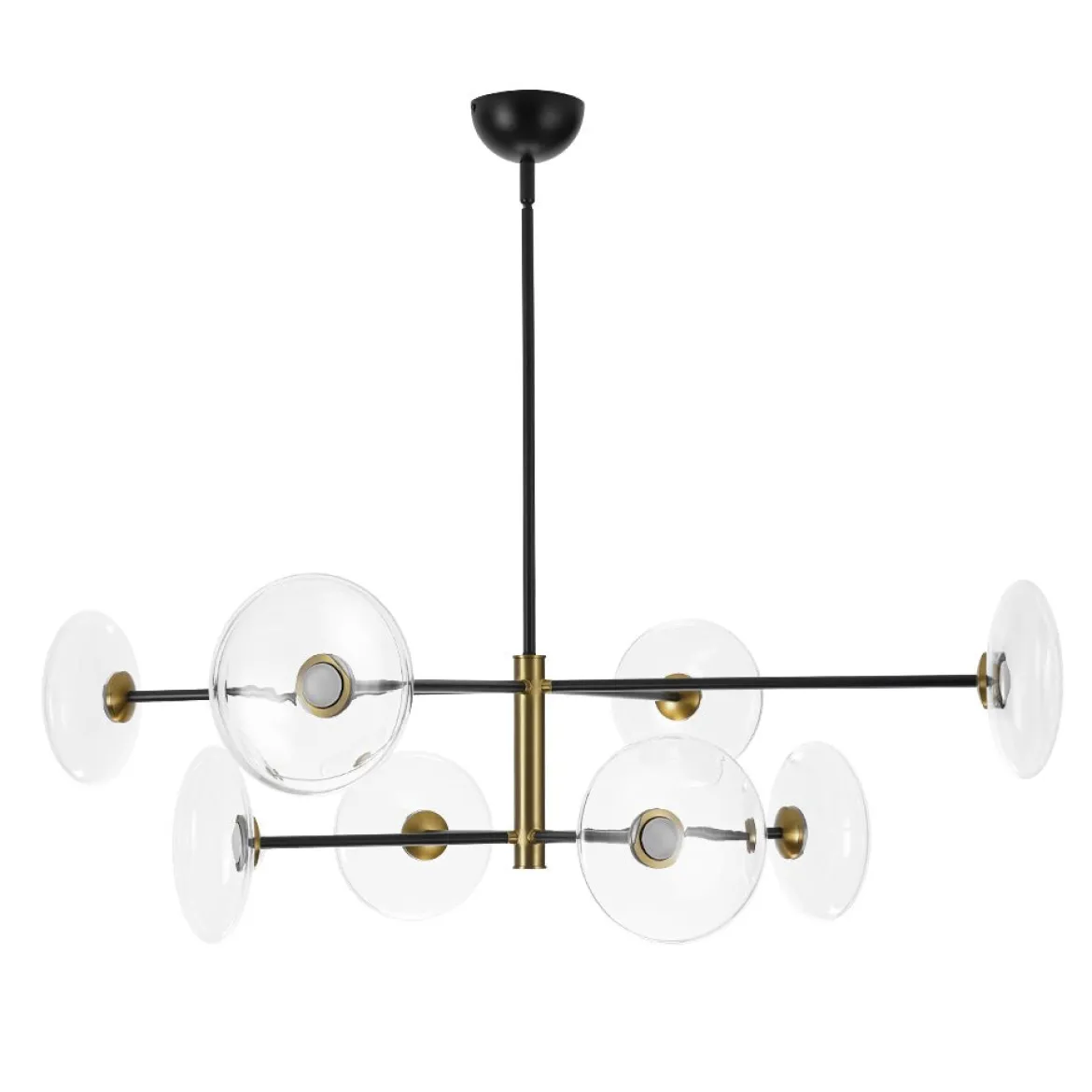 Designer Dimmable LED 8-light Glass Tiered Sputnik Chandelier