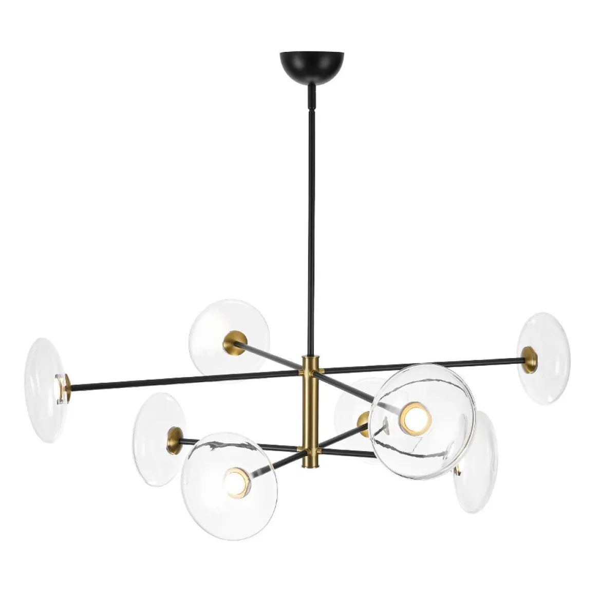 Designer Dimmable LED 8-light Glass Tiered Sputnik Chandelier