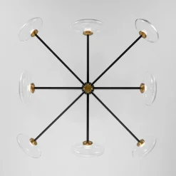 Designer Dimmable LED 8-light Glass Tiered Sputnik Chandelier