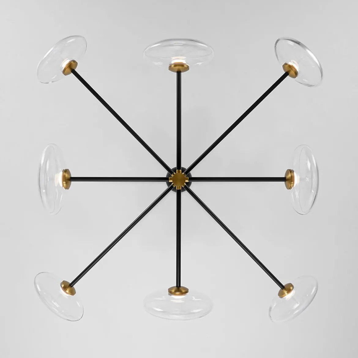 Designer Dimmable LED 8-light Glass Tiered Sputnik Chandelier
