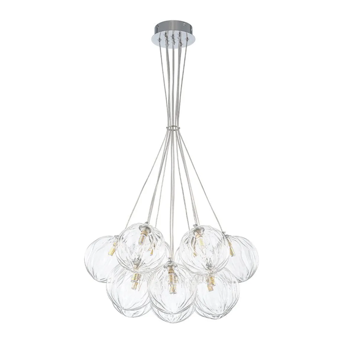 Dimmable Cluster Sculpture Texture Glass Globe Bubble Chandelier