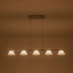 Dimmable LED Iridescent Glass Bell Island Chandelier