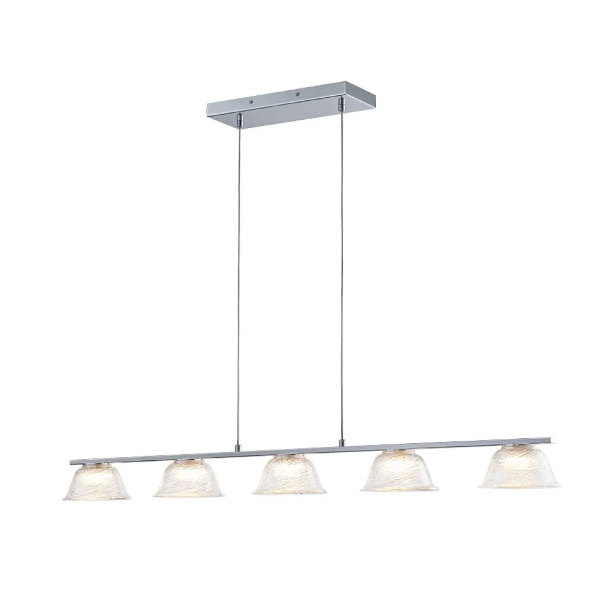 Dimmable LED Iridescent Glass Bell Island Chandelier