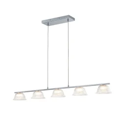 Dimmable LED Iridescent Glass Bell Island Chandelier