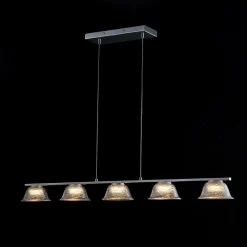 Dimmable LED Iridescent Glass Bell Island Chandelier