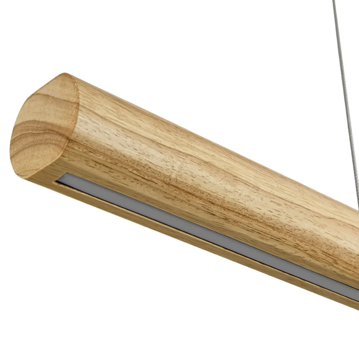 Dimmable LED Pine Wooden Wide Linear Island Pendant