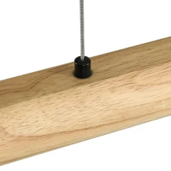 Dimmable LED Pine Wooden Wide Linear Island Pendant