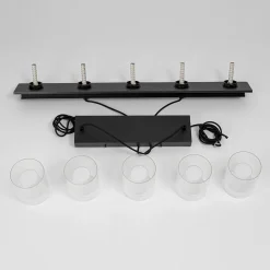 Dimmable LED Ribbed Glass Shade Kitchen Island Chandelier