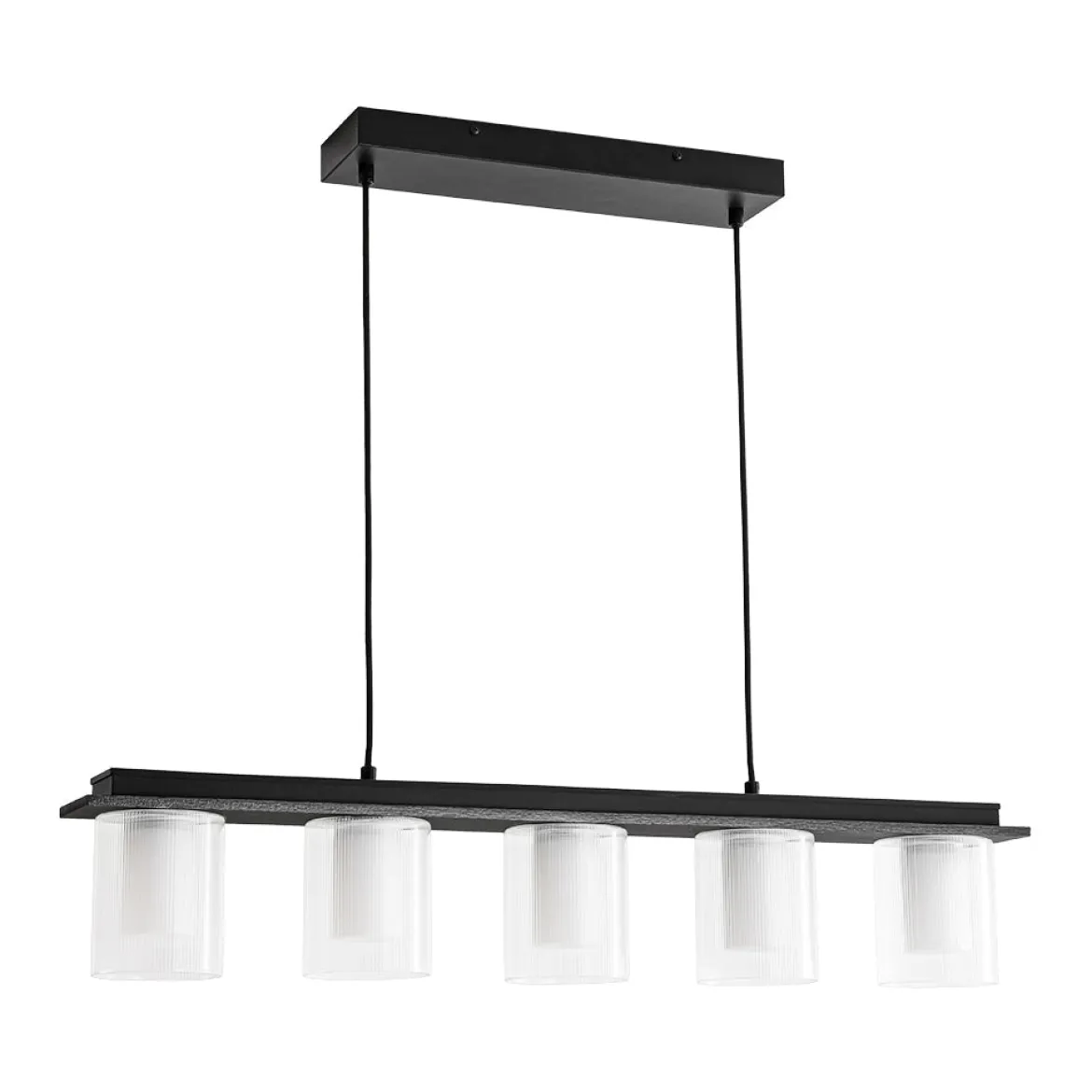 Dimmable LED Ribbed Glass Shade Kitchen Island Chandelier