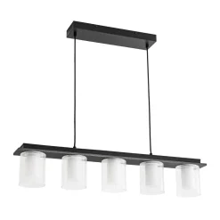 Dimmable LED Ribbed Glass Shade Kitchen Island Chandelier