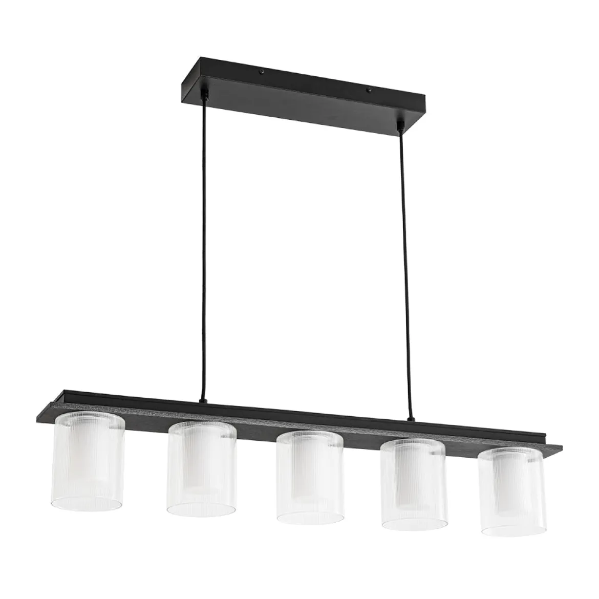 Dimmable LED Ribbed Glass Shade Kitchen Island Chandelier