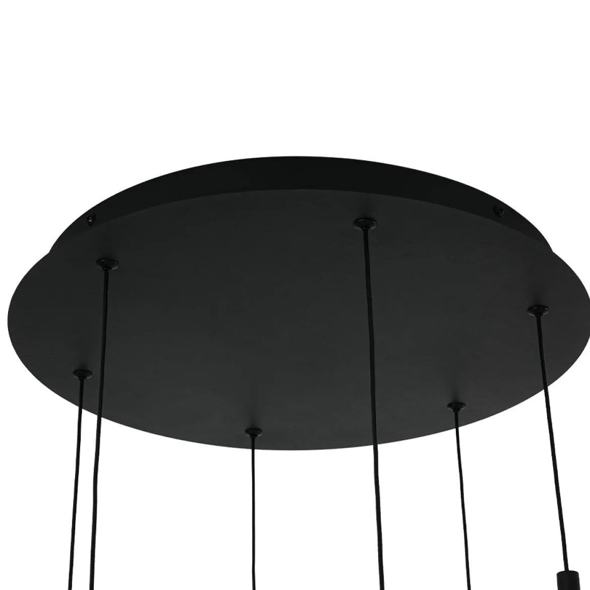Dimmable LED Ribbed White Glass 6-Light Cluster Round Pendant