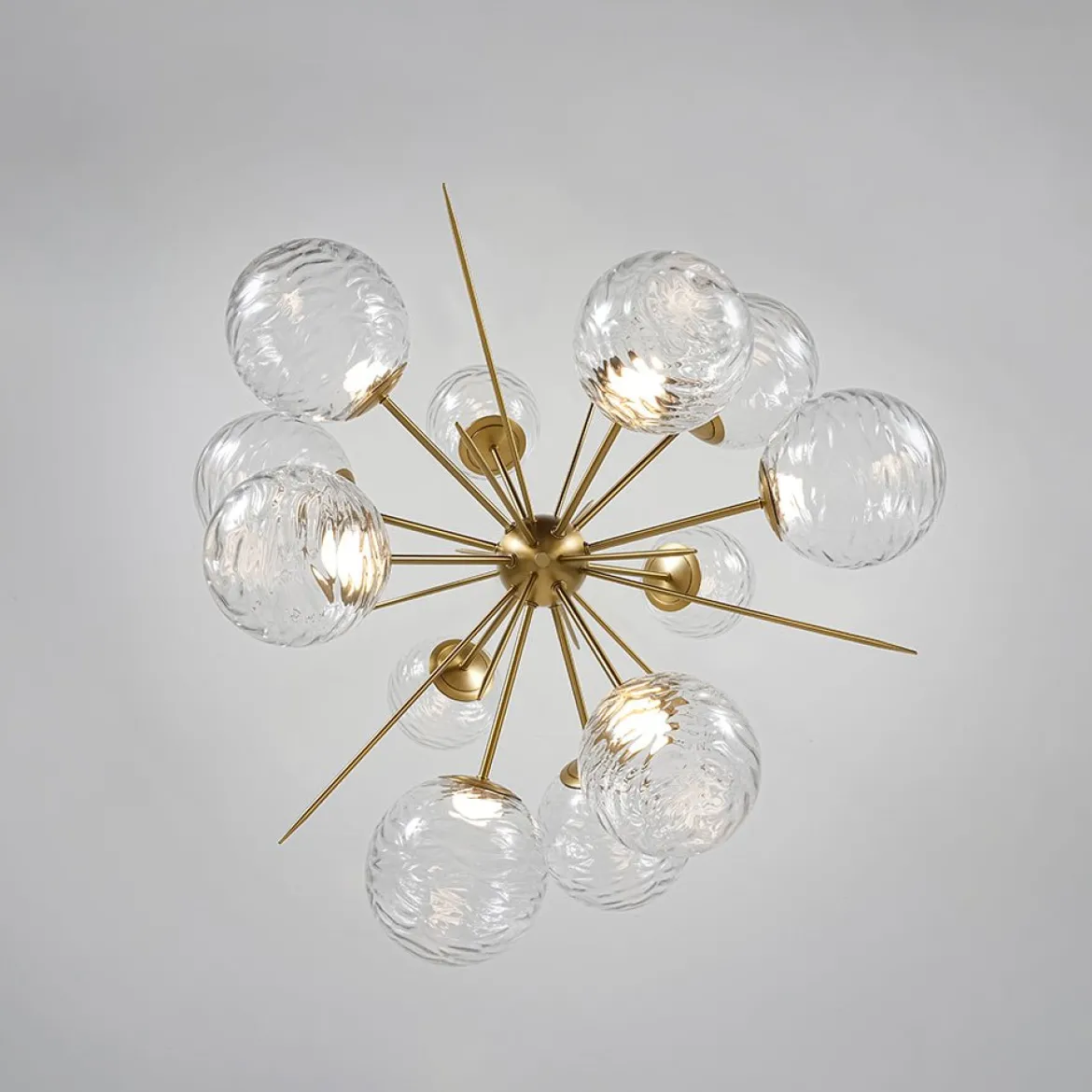 Dimmable LED Ripple Glass Bubble Sputnik Sunburst Chandelier
